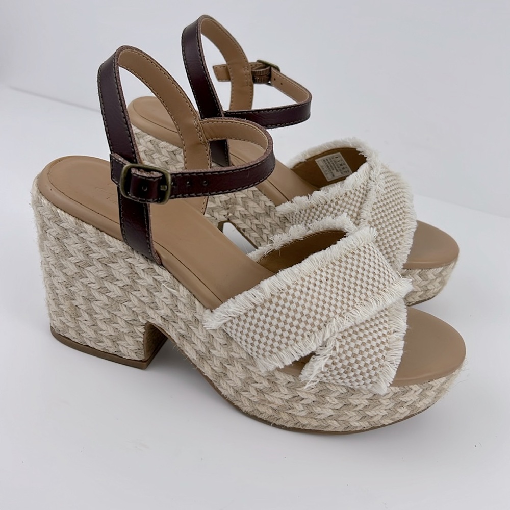 Skechers SZ 8 Cali Platform Sandals Heaters Bay Bell Natural Tone Boho Summer